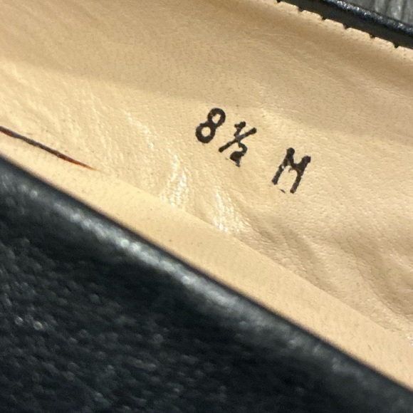 Etienne Aigner Black Leather Patent Cap Toe Pumps Block Heel 8.5 M Retro Classic - Picture 7 of 8